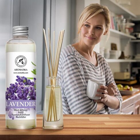 Lavender Reed Diffuser Refill 6.8 Fl Oz - Lavanda Refill - Room Fragrance Diffuser w/Natural Essential Lavender Oil - Reed Diffuser Oil Refill for Spa - Aromatherapy - Home - Bath - Restaurant in Saudi Arabia
