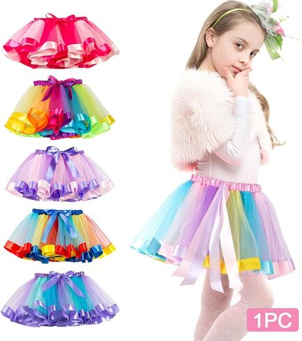 تنورة توتو، تنانير الباليه ذات طبقات قوس قزح من التول للفتيات حديثي الولادة والأطفال الصغار الذين يرتدون التصوير الفوتوغرافي in Kuwait