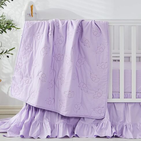 Brandream Boho Bohemian Girl Baby Nursery Crib Bed Skirt Dust Ruffle - Neutral Solid Color Beige Cream Off White Farmhouse Chic 100% Washed Cotton Ruffle in Saudi Arabia