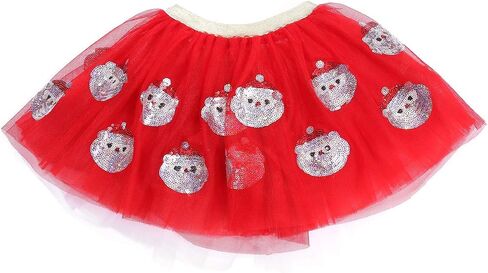 WGOODTECK Baby Girls Rainbow Sparkle Tutu Skirt Pentagram Sequin Christmas 3 Layered Elastic Puffy Tulle Skirt 2-Pack … in Saudi Arabia