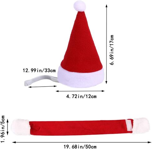 YUJUN 2PCS Cat Christmas Costume Christmas Pet Santa Hat with Scarf Outfit for Puppy Kitten Christmas Party Costume Supplies in Kuwait
