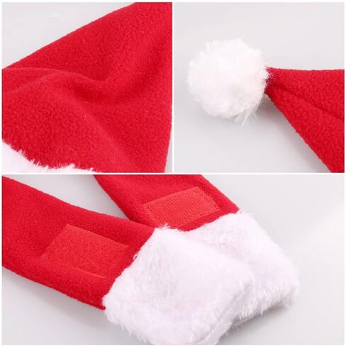 YUJUN 2PCS Cat Christmas Costume Christmas Pet Santa Hat with Scarf Outfit for Puppy Kitten Christmas Party Costume Supplies in Kuwait