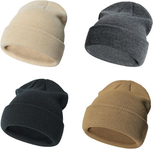 Toddler Winter Hat Baby Kid Beanies Boys Hats Knit Winter Caps Infant Girls | 4 Packs Soft baby beanie hats for newborn 3-24M & toddlers 2-6Y, stretch comfy warm knit cap beanies, multi-color packs in Saudi Arabia