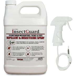 InsectGuard Permethrin Mosquitoes, Ticks and Flies Repellent & Insecticide Spray for Pet Dog Horse Blanket Bed Kennel Stables & More - Gallon (128oz) in Kuwait