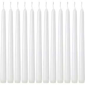 Kedtui Taper Candles 10 inch (H) Dripless, Set of 24 White Unscented and Smokeless Taper Candles Long Burning, Paraffin Wax with Cotton Wicks for Burning 8 Hours Time