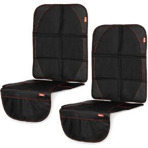 Diono Ultra Mat 3-Pack حماية كاملة لتنجيد المقعد الخلفي من مقاعد سيارات الأطفال والحيوانات الأليفة، تم اختبارها ضد التصادم، بطانة سميكة للغاية، متينة، مقاومة للماء، مضادة للانزلاق، 3 جيوب تخزين شبكية