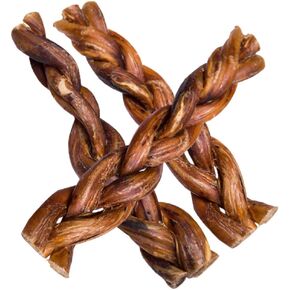 hotspot pets Braided Bully Sticks for Dogs -6 Inch Stix (10 Pack) Premium All Natural Long Lasting, Low Odor, Twisted Beef Pizzle Dog Chew Treats - Grain Free Fully Digestible Rawhide Alternative in Kuwait