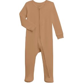 Colored Organics Baby Zip-Up Footed Sleeper with 2-Way Zipper - Newborn Organic Cotton Pajamas