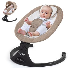 أرجوحة أطفال، أرجوحة أطفال كهربائية للرضع، أرجوحة بلوتوث للطفل من عمر 0 ​​إلى 9 أشهر مع مكبر صوت موسيقي، أرجوحة للرضع مع جهاز تحكم عن بعد (رمادي) in Kuwait