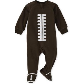The Children's Place Baby One Piece and Toddler Football Footie Pajama, Fleece