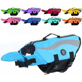 EMUST Dog Life Vests, Adjustable Dog Life Jackets for Small Dogs with Enhanced Buoyancy, Small Dog Swim Vest with Durable Rescue Handle, Pink,XS