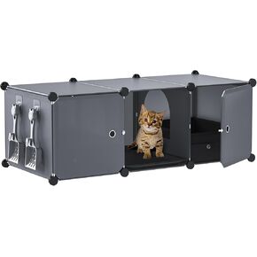 حاوية صندوق فضلات القطط من سنوغهوم مع مغرفة فضلات القطط، واقي من صندوق فضلات القطط المخفي، حمام خصوصية مخفي للقطط مع باب للقطط (صندوق فضلات القطط متضمن)، 15.94 بوصة طول × 11.81 بوصة عرض × 12.2 بوصة طول in Kuwait