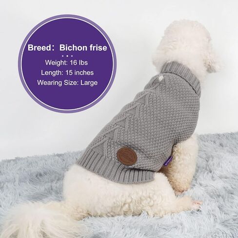 cyeollo Dog Sweater Long Sleeve Warm Knit Sweaters for Small Dogs Cats Boy in Kuwait