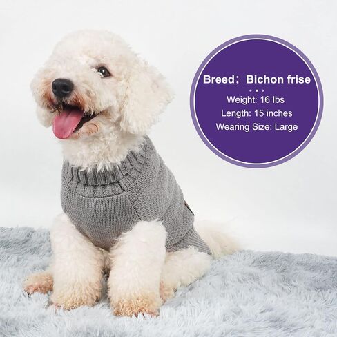 cyeollo Dog Sweater Long Sleeve Warm Knit Sweaters for Small Dogs Cats Boy in Kuwait