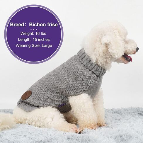 cyeollo Dog Sweater Long Sleeve Warm Knit Sweaters for Small Dogs Cats Boy in Kuwait
