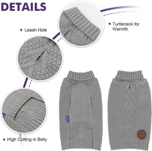 cyeollo Dog Sweater Long Sleeve Warm Knit Sweaters for Small Dogs Cats Boy in Kuwait