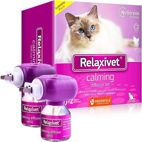 موزع روائح مهدئ للقطط من Beloved Pets ومنتجات مضادة للقلق للحيوانات الأليفة - مكونات فيرومونات مهدئة للقطط وتساعد على تخفيف التوتر لدى القطط وتساعد في التبول والمنطقة الجديدة والعدوان (1 موزع + 1 عبوة) in Saudi Arabia