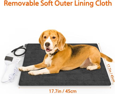 وسادة تدفئة للحيوانات الأليفة من PUHOHUN، مقاس 18 × 18 بوصة قابلة للتعديل لتدفئة الحيوانات الأليفة للقطط والكلاب مع مؤقت، وسادات تدفئة داخلية للحيوانات الأليفة مع مفتاح ترموستات ذكي، وسادة تدفئة للجرو مع إيقاف التشغيل التلقائي in Kuwait