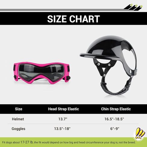 PETLESO Dog Goggles for Small Dogs with Helmet, 2pcs Dog Sunglasses and Dog Helmet Set for Small Medium Dog Outdoor Driving Walking, Pink in Saudi Arabia