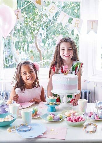 Talking Tables Pink Number 0 Birthday Candle with Gold Glitter Premium Quality Cake Topper Decoration for Kids, Adults, Party, Anniversary, Milestone Age, Height 8cm, 3", PINK0 in Saudi Arabia