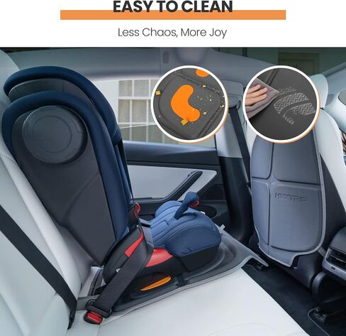 HEYTRIP Car Seat Protector, 2 Packs, Rear-Facing/Forward Facing Car Seat Mat for 0~12 Years Old Children, Waterproof, Easy Cleanup, Non-Slip, Fit Most Car Seats(Black Blue) in Saudi Arabia