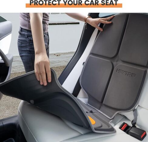 HEYTRIP Car Seat Protector, 2 Packs, Rear-Facing/Forward Facing Car Seat Mat for 0~12 Years Old Children, Waterproof, Easy Cleanup, Non-Slip, Fit Most Car Seats(Black Blue) in Saudi Arabia