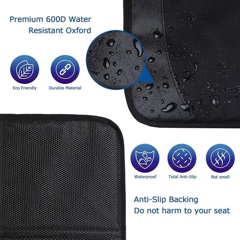 Car Seat Protector, 2 Pack Large Car Seat Protectors for Child Baby Car Seat with Organizer Pockets, Thick Padding Waterproof Car Seat Protector, Auto Vehicle Leather Seats Dog Mat Cover Pads, Grey in Kuwait