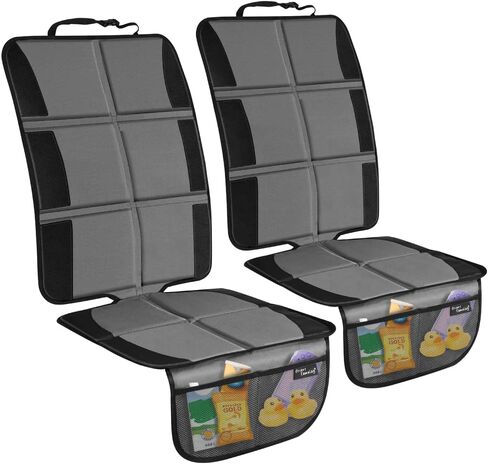 واقي مقعد السيارة، عبوتان من واقيات مقاعد السيارة الكبيرة لمقعد السيارة للأطفال مع جيوب منظمة، بطانة سميكة وواقي مقعد السيارة مقاوم للماء، وسادات غطاء لمقاعد السيارة الجلدية للسيارات، رمادي in Kuwait