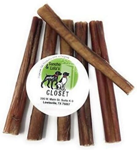 Sancho & Lola's Closet USA Black Angus Bully Sticks for Dogs-6-Inch Standard 5PK Gourmet Small Batch Grain-Free Rawhide-Free Pizzle Dog Chews - No Odor in Saudi Arabia