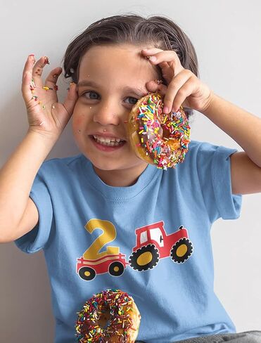 Tstars 2 Year Old 2nd Birthday Shirt Boy Construction Party Tractor Shirts for Boys in Saudi Arabia