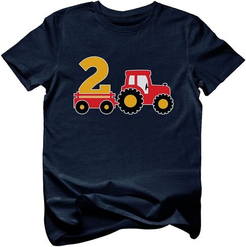 Tstars 2 Year Old 2nd Birthday Shirt Boy Construction Party Tractor Shirts for Boys in Saudi Arabia