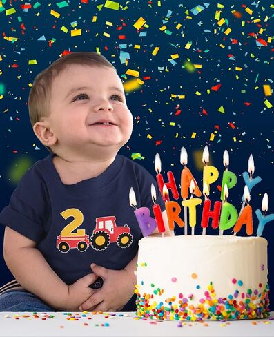 Tstars 2 Year Old 2nd Birthday Shirt Boy Construction Party Tractor Shirts for Boys in Saudi Arabia