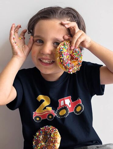 Tstars 2 Year Old 2nd Birthday Shirt Boy Construction Party Tractor Shirts for Boys in Saudi Arabia