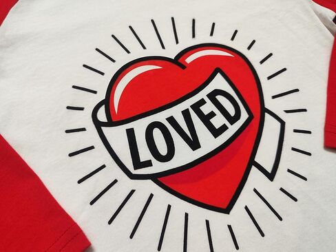 Mrocioa Toddler Boy Girls Loved Heart Valentine's Day Kids Raglan Long Sleeve Shirt 1-7 Years in Kuwait