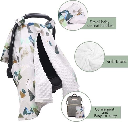 TANOFAR Car Seat Cover Baby, Carseat Covers Baby Boy Girl, Peekaboo Opening Infant Car Seat Cover for Winter, Warm & Cozy, Grey Elephant in Saudi Arabia