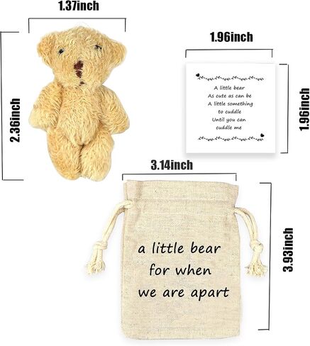 LUOKIFUR Pocket Bear Gift Long Distance Teddy Bear I Love You Gift Couple Memorial Gift Missing You Gift(we are Apart) in Kuwait