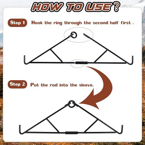 Leriton Deer Hanger Game Hanging Gambrel and Hoist Kit Deer Hoist for Truck Hitch Elk Gambrel and Pulley Hoist Lift System for Men Wild Hunting Gifts Deer Hunting Accessories in Kuwait