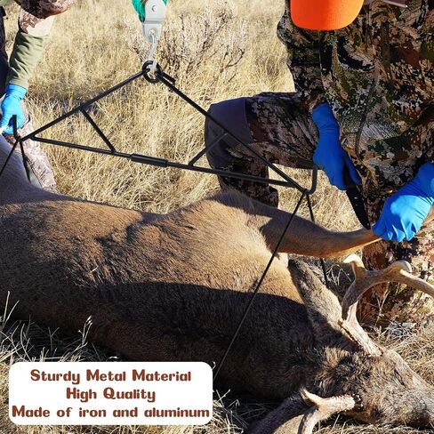 Leriton Deer Hanger Game Hanging Gambrel and Hoist Kit Deer Hoist for Truck Hitch Elk Gambrel and Pulley Hoist Lift System for Men Wild Hunting Gifts Deer Hunting Accessories in Kuwait