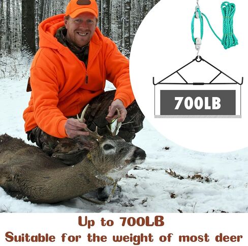 Leriton Deer Hanger Game Hanging Gambrel and Hoist Kit Deer Hoist for Truck Hitch Elk Gambrel and Pulley Hoist Lift System for Men Wild Hunting Gifts Deer Hunting Accessories in Kuwait