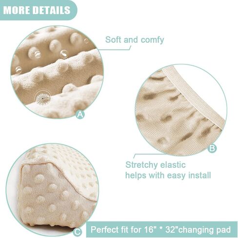 Owlowla 2Pack Changing Pad Cover Soft Minky Table Sheets Baby Boys Girls | Breathable Fabric,Fits Standard Changing Pads,Cover Only,Machine Washable,Nursery Room Decor,Pink&Cream in Saudi Arabia