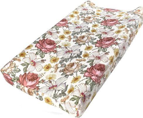 Owlowla 2Pack Changing Pad Cover Soft Minky Table Sheets Baby Boys Girls | Breathable Fabric,Fits Standard Changing Pads,Cover Only,Machine Washable,Nursery Room Decor,Pink&Cream in Saudi Arabia