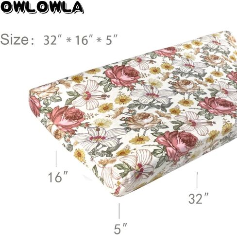 Owlowla 2Pack Changing Pad Cover Soft Minky Table Sheets Baby Boys Girls | Breathable Fabric,Fits Standard Changing Pads,Cover Only,Machine Washable,Nursery Room Decor,Pink&Cream in Saudi Arabia