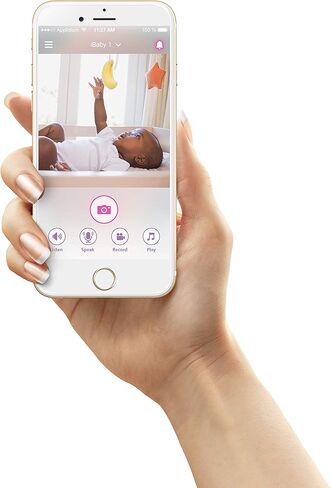 iBaby M2C WiFi Baby Monitor Camera with FHD Audio 1080P with Night Vision Wall Mount Kit Included 2021 Updated Video Audio Quality with Motion Crying Alerts, White in Kuwait