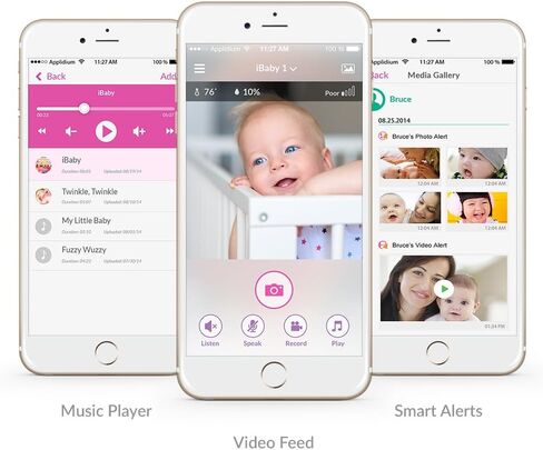 iBaby M2C WiFi Baby Monitor Camera with FHD Audio 1080P with Night Vision Wall Mount Kit Included 2021 Updated Video Audio Quality with Motion Crying Alerts, White in Kuwait