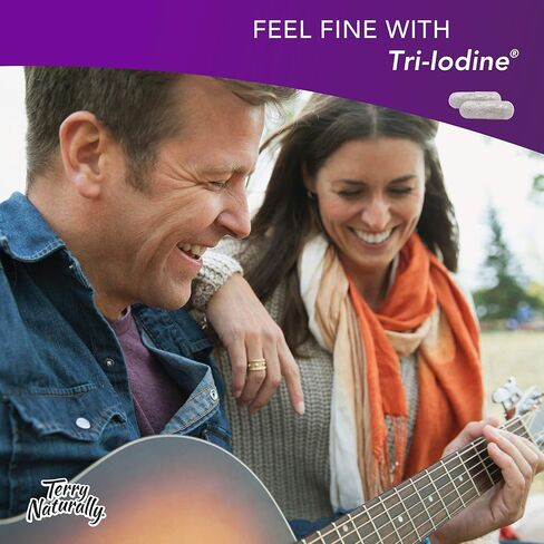 Terry Naturally Tri-Iodine 12.5 mg - 12500 mcg Iodine, 180 Vegan Capsules - Supports Hormone Balance, Promotes Breast & Prostate Health - Non-GMO, Gluten-Free, Kosher - 180 Servings in Kuwait