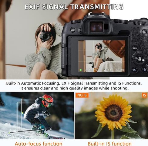 محول عدسة SNIPIZ EF-EOS R2 EF إلى RF، محول عدسة التركيز التلقائي مع حلقة تحكم مخصصة لعدسة Canon EF/EF-S إلى R-Mount Canon Camera EOS R,RP,R3,R5,R6,R6II,R7,R8 ،R10،R50،R100 in Saudi Arabia