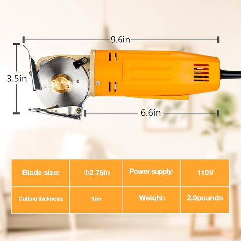 يوزس قطاعة كهربائية دوارة للقماش، قطاعة اقمشة كهربائية متعددة الطبقات بسمك 1 انش in Kuwait