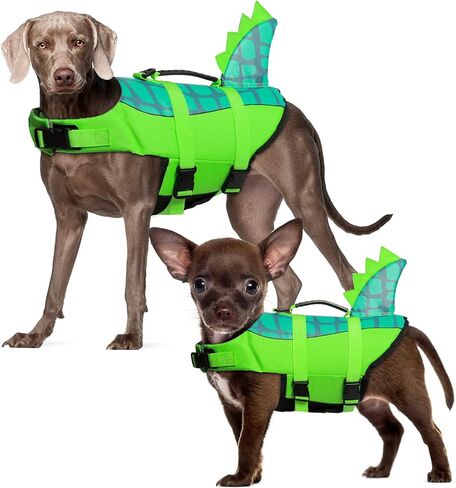سترة نجاة متينة للكلاب، سترة أمان للحيوانات الأليفة قابلة للتعديل، منقذ حياة الكلاب مع مقبض إنقاذ للكلاب الصغيرة والمتوسطة أو الكبيرة، تزيل القلق/التوتر، تعزيز الطفو، السباحة، حورية البحر مقاس XL in Kuwait