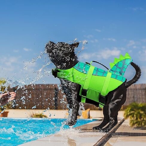 سترة نجاة متينة للكلاب، سترة أمان للحيوانات الأليفة قابلة للتعديل، منقذ حياة الكلاب مع مقبض إنقاذ للكلاب الصغيرة والمتوسطة أو الكبيرة، تزيل القلق/التوتر، تعزيز الطفو، السباحة، حورية البحر مقاس XL in Kuwait