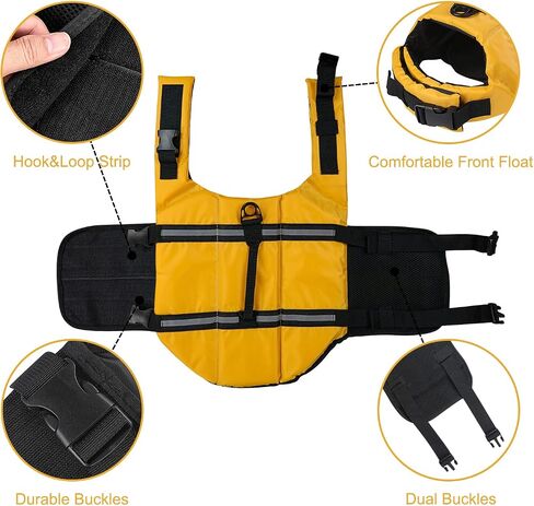 HAOCOO Dog Life Jacket Vest Saver Safety Swimsuit Preserver with Reflective Stripes/Adjustable Belt Dogs?Pink Bone,M in Saudi Arabia